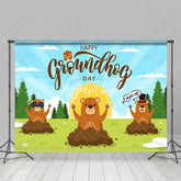Aperturee - Aperturee Wild Forest Field Spring Happy Groundhog Day Backdrop